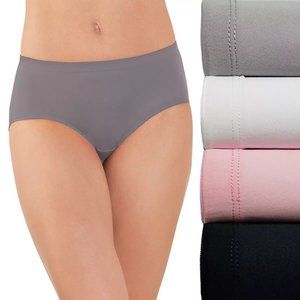 Fruit of the Loom 4-pack Microfiber No Ride Up Hipster Panty 4DSNRHP-Size 5/S